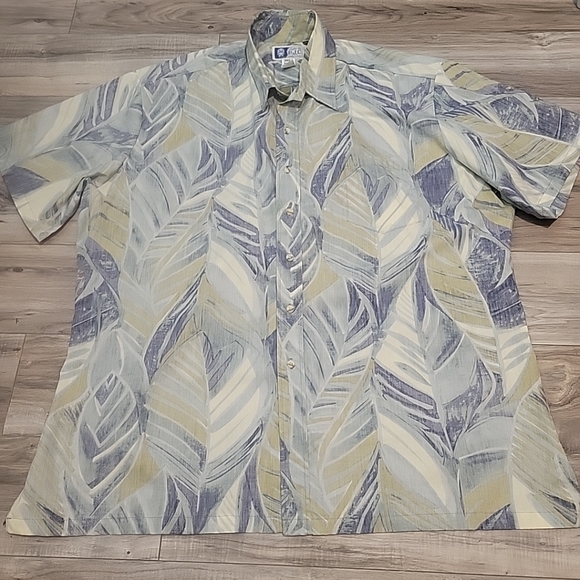 RJC Hawaiian Shirt Adult 3XL Blue Floral Surfer Aloha Beach Mens USA VINTAGE - Picture 2 of 11